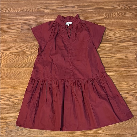 Pinch Maroon Ruffle Neck Dress - Picture 3 of 9